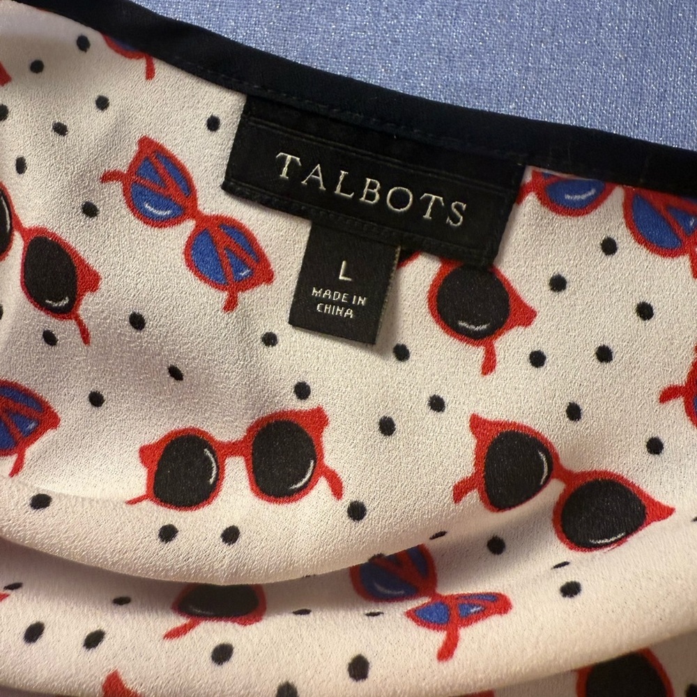 Talbots Multicolored Blouse With Black Trim And S… - image 6